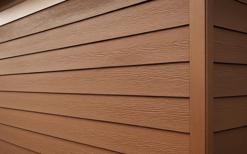 Engineered wood siding boards on a house