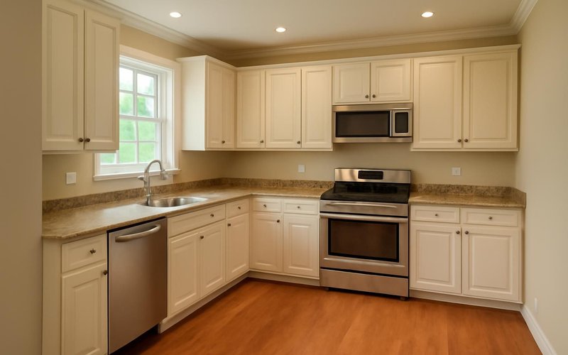 AI concept: Finished kitchen at the final walkthrough
