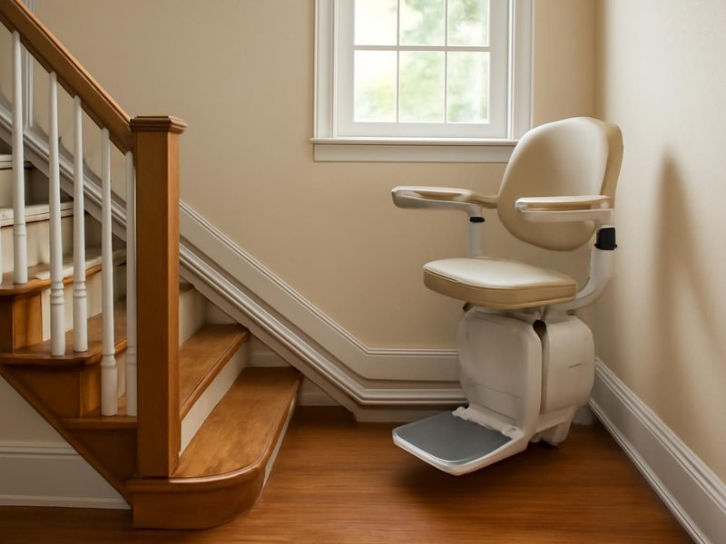AI concept: Existing condition: staircase turning at a landing with a window halfway up