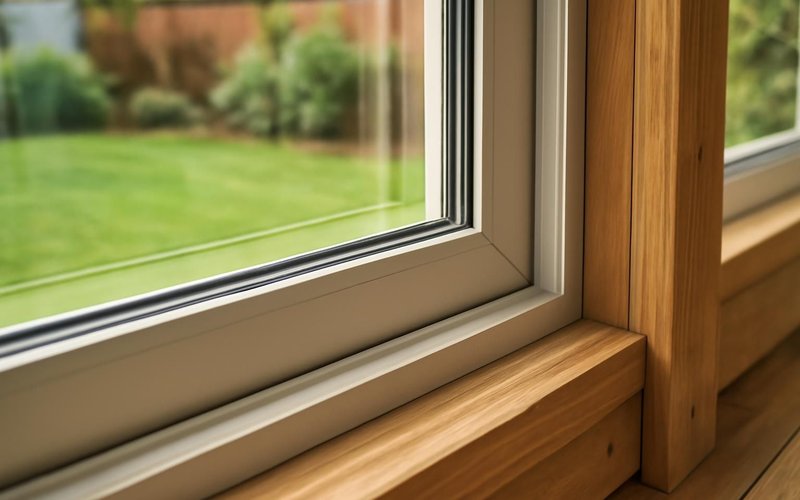 AI concept: Low-E double-pane glass unit in a sunroom frame
