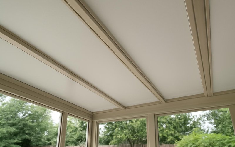 AI concept: Insulated roof panels on a sunroom addition