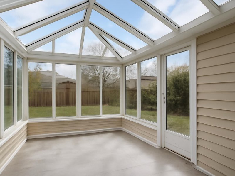 AI concept: Glass-roof garden room