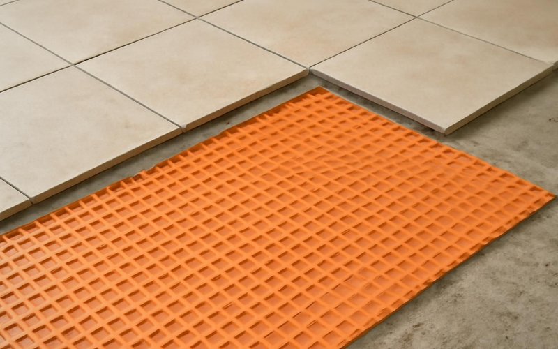 Schluter DITRA membrane under a tile floor