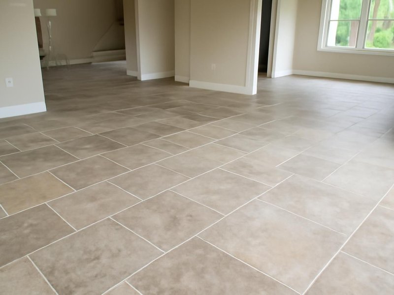 Open main floor in stone look