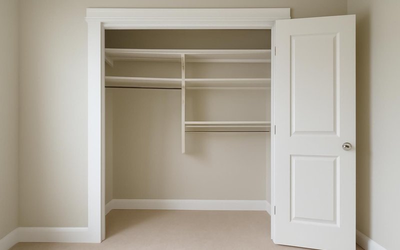 Painted new closet with trim and door installed