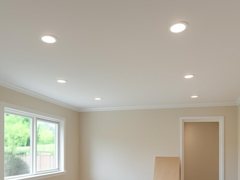 After: ceiling replaced, painted and lights reinstalled