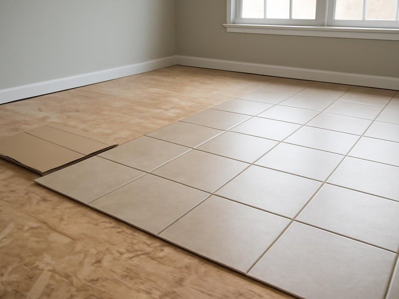 After: subfloor replaced and new tile floor laid
