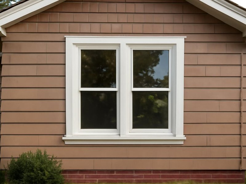 AI concept: Existing condition: painted-shut wood double-hungs on a bungalow