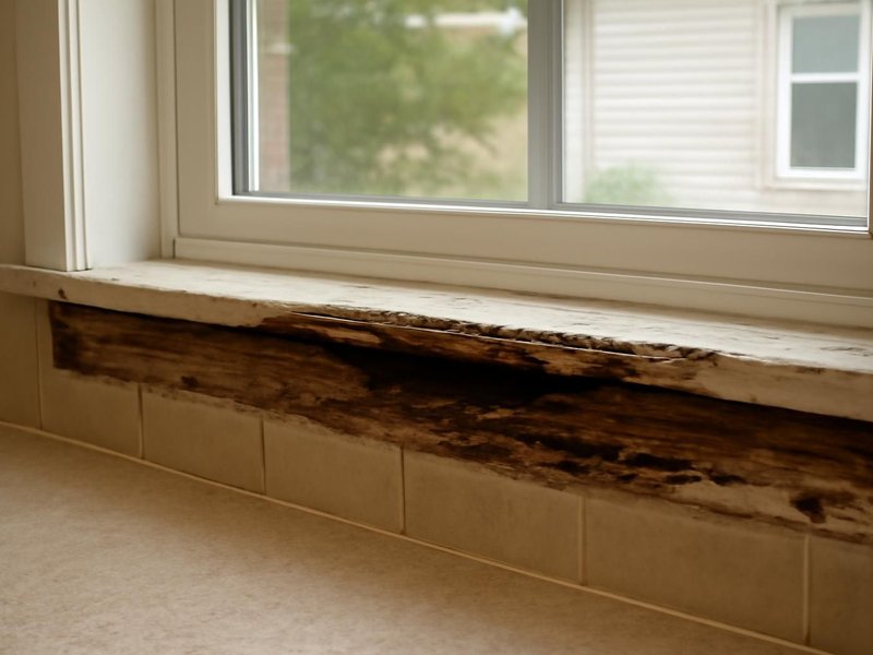 AI concept: Existing condition: rotted sill under a kitchen window