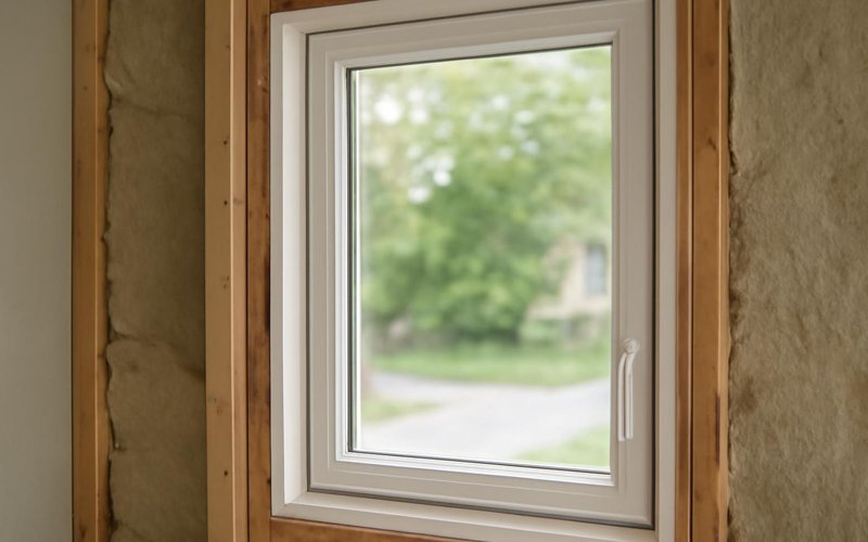 AI concept: Fiberglass casement window with a narrow frame
