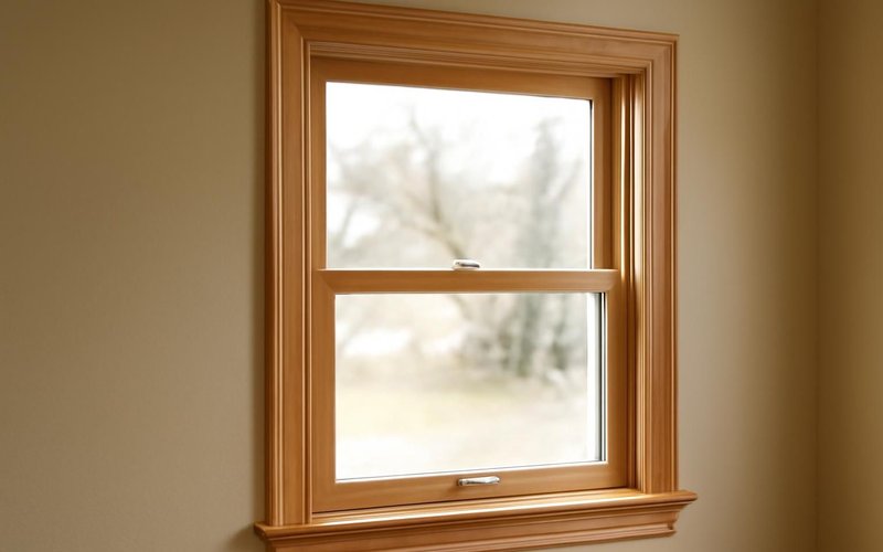 AI concept: Wood interior of a clad double-hung window