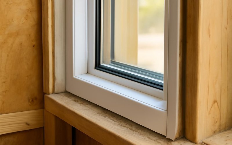 AI concept: Cross-section of a low-E double-pane glass unit